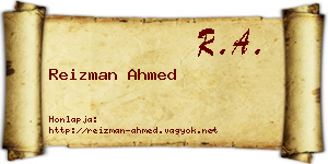 Reizman Ahmed névjegykártya